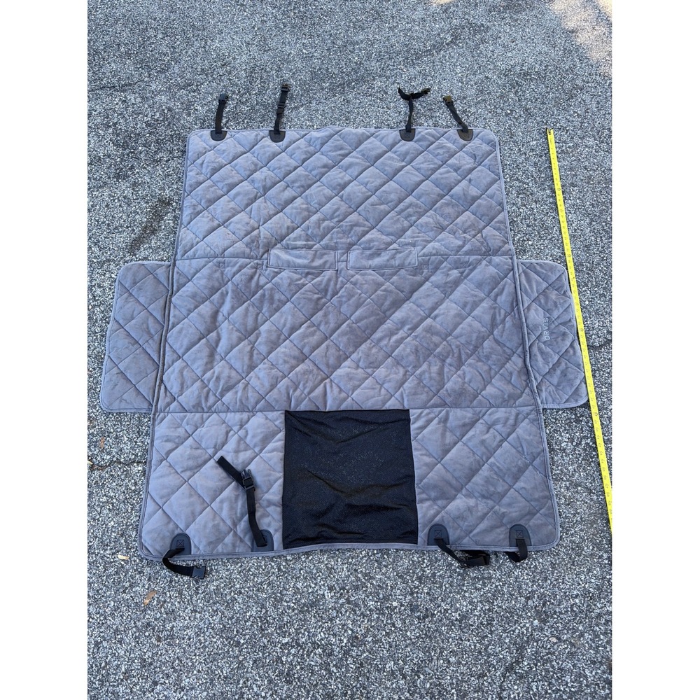 Orvis Grip-Tight Quilted Microfiber Hammock Dog Car Seat Protector Gray Large